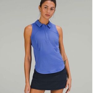 NWT Lululemon Quick-Dry Sleeveless Polo Shirt Wild Indigo Sz 6